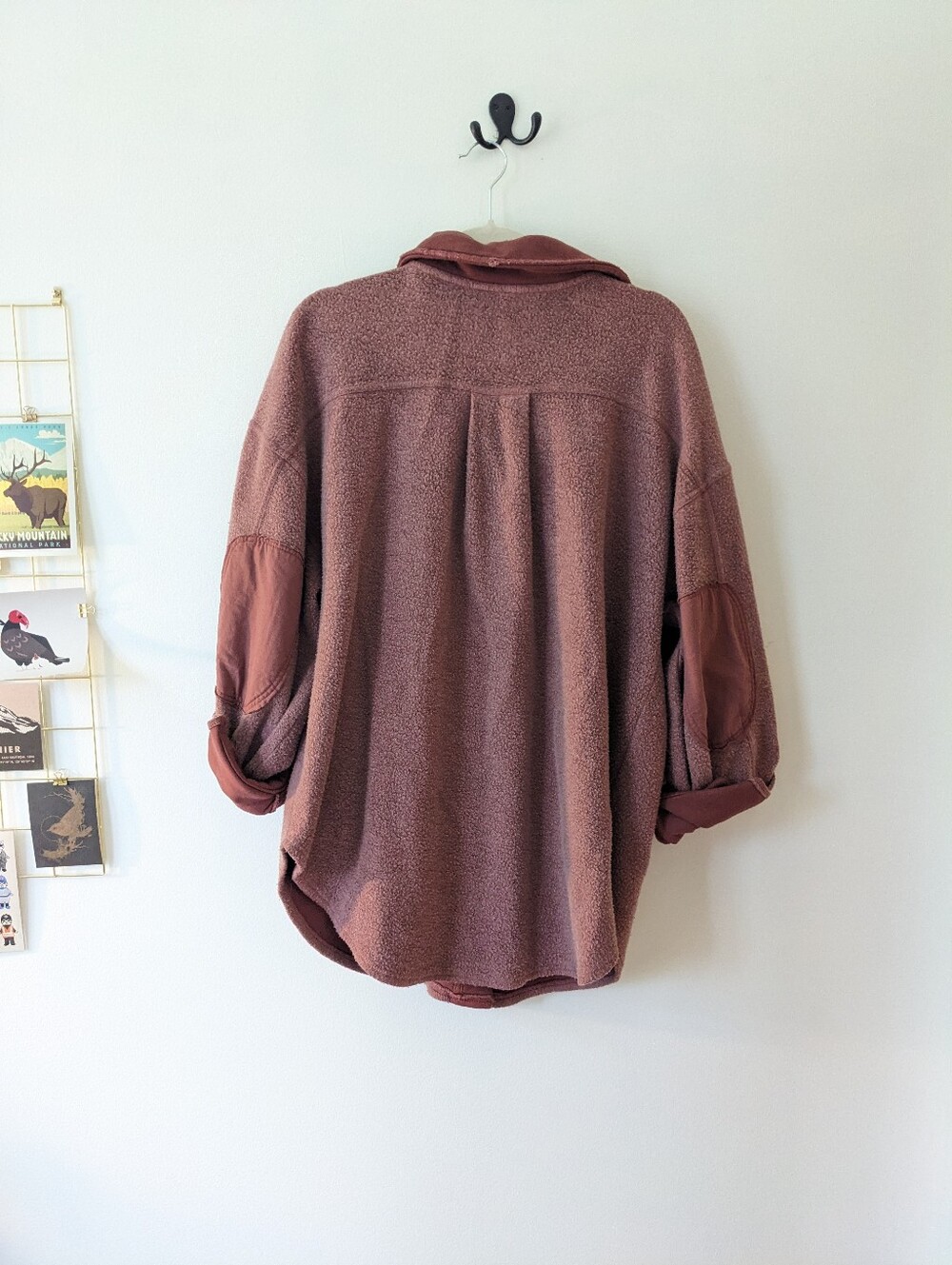 Free People Ruby Fleece Jacket In Burgundy - Picture 4 of 5